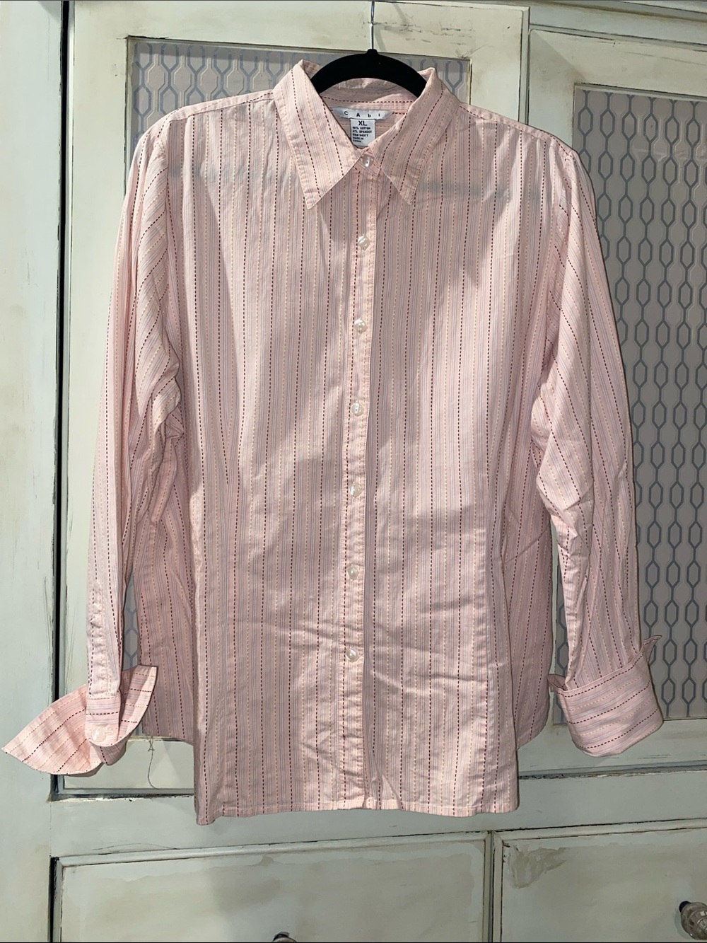 CAbi Light Pink Striped Button-Down Shirt